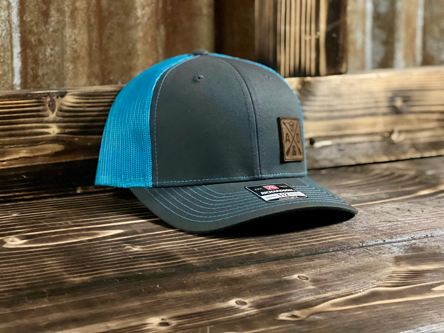 Picture of a leather patch hat called Crossing Arrows from Angels and Outlaws Hat Co