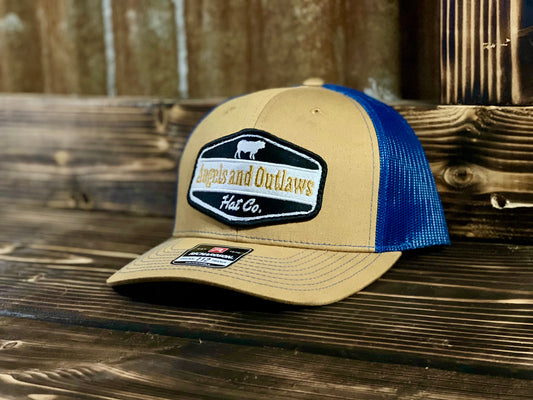 Picture of a embroidered patch hat called The Cattleman from Angels and Outlaws Hat Co
