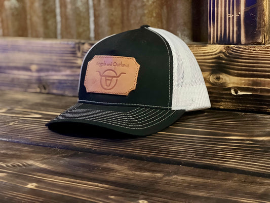 Picture of a leather patch hat called The OG from Angels and Outlaws Hat Co