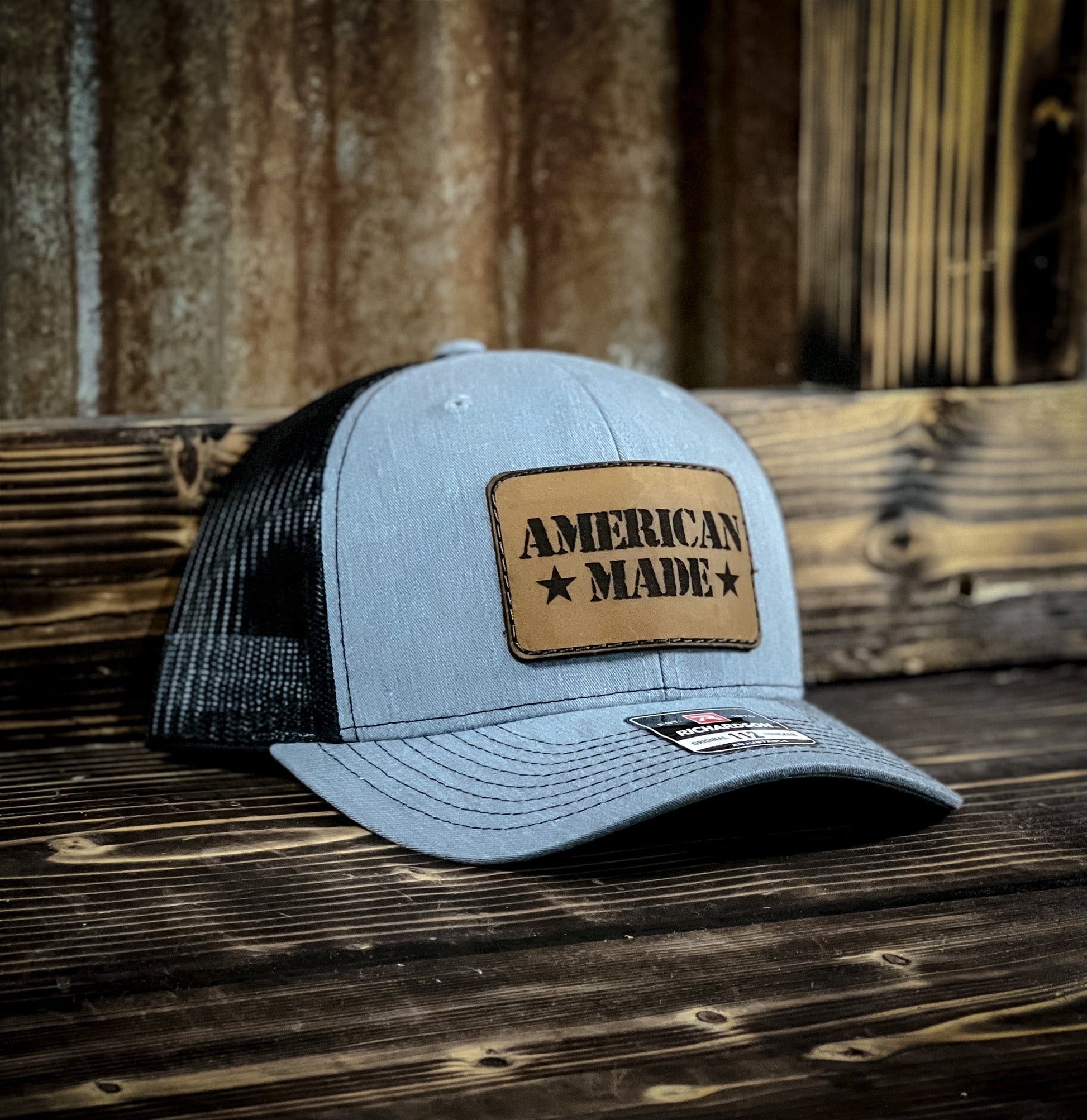 American Made Leather Patch Hat Angels and Outlaws Co