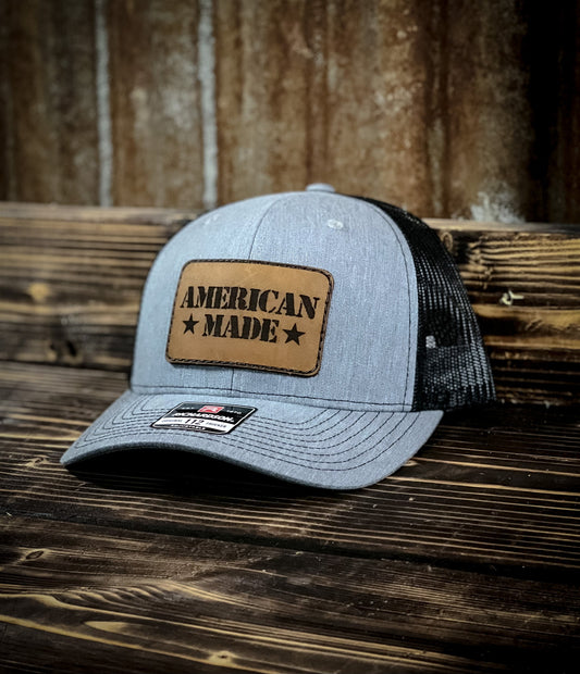 American Made Leather Patch Hat Angels and Outlaws Co