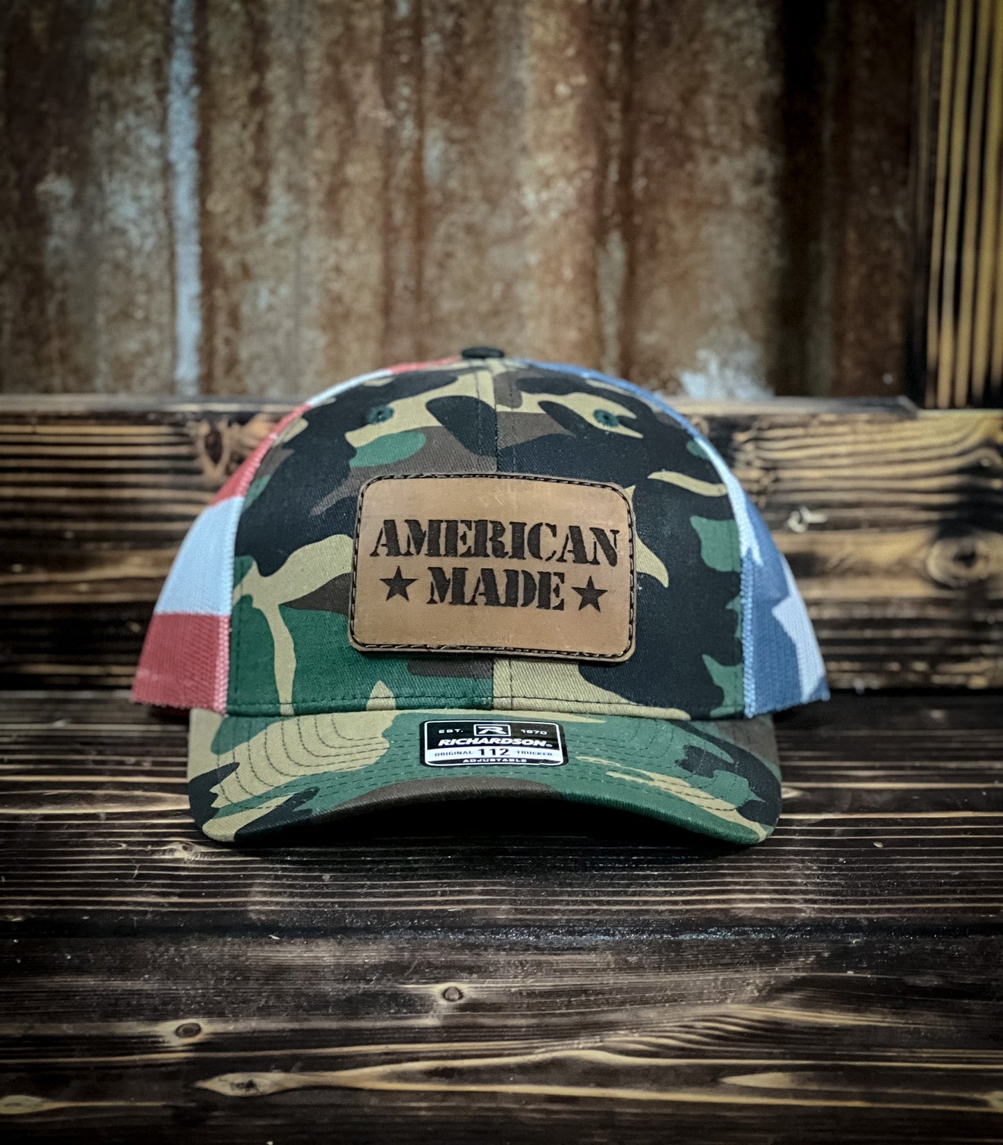 American Made Leather Patch Hat Angels and Outlaws Co