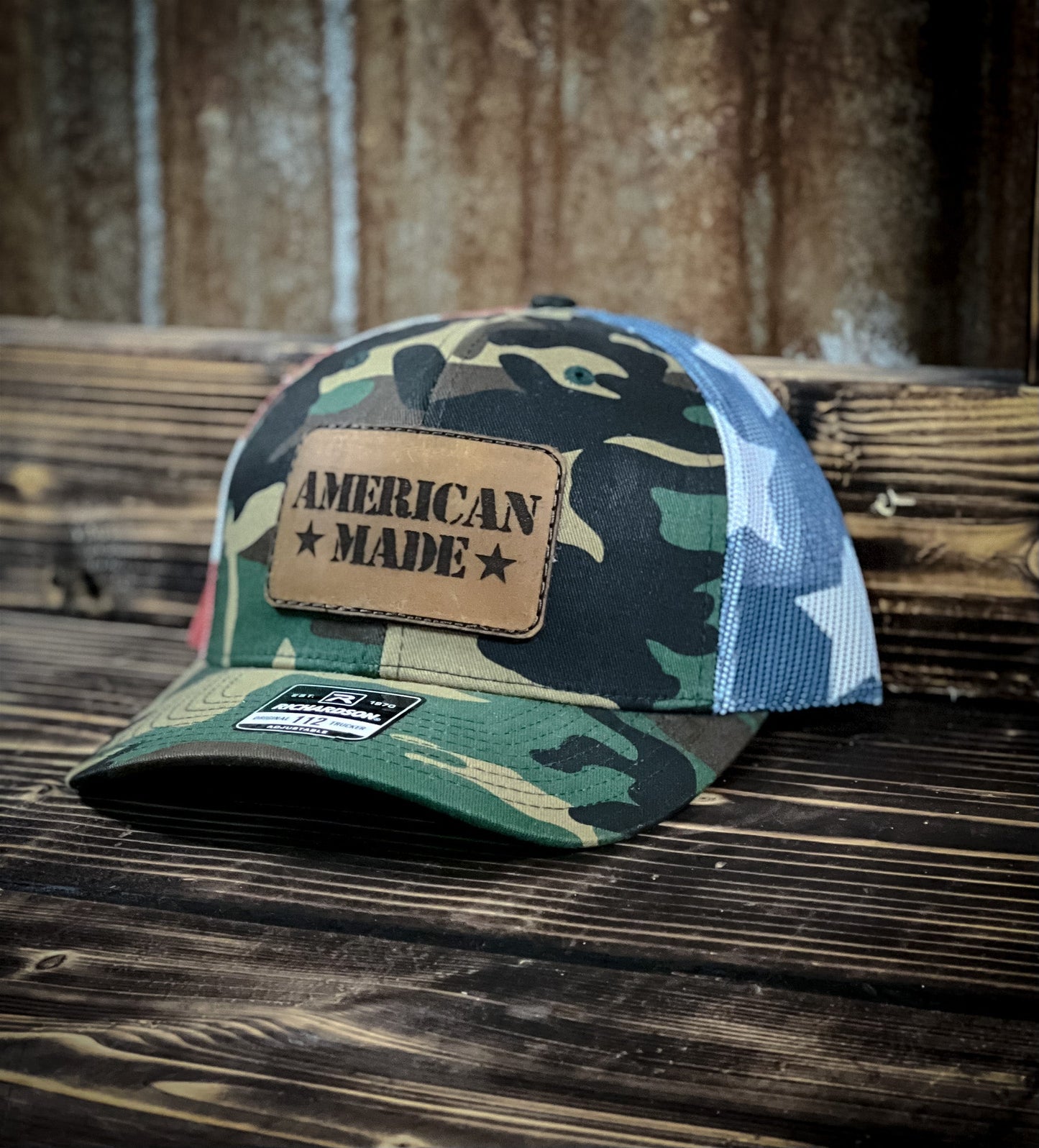 American Made Leather Patch Hat Angels and Outlaws Co