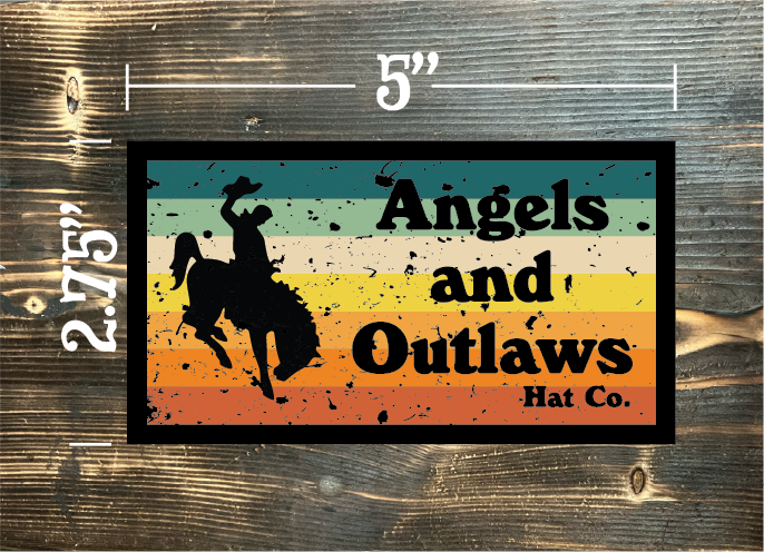 Buckin Bronc Angels and Outlaws Hat Co Sticker