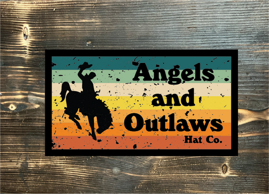 Buckin Bronc Angels and Outlaws Hat Co Sticker