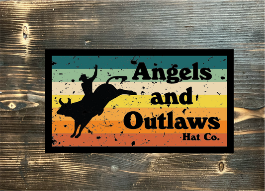 Buckin Bull Angels and Outlaws Hat Co Sticker